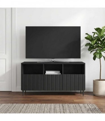 vidaXL TV Cabinet with Drawer Black 102 x 34.5 x 50 cm Engineered Wood — V0672158306