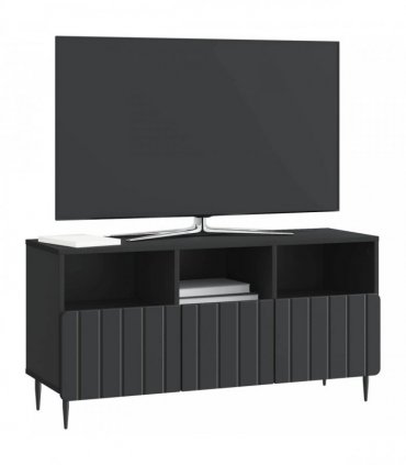 vidaXL TV Cabinet with Drawer Black 102 x 34.5 x 50 cm Engineered Wood — V0672158306