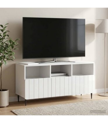 vidaXL TV Cabinet High Gloss White 102 x 34.5 x 50 cm Engineered Wood — V0672158307