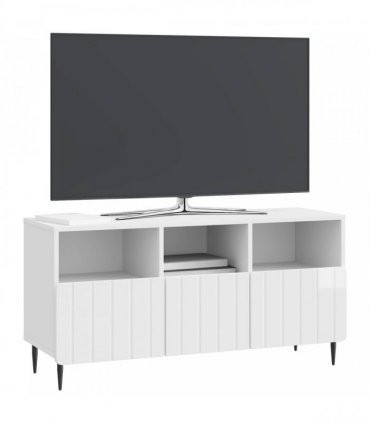 vidaXL TV Cabinet High Gloss White 102 x 34.5 x 50 cm Engineered Wood — V0672158307