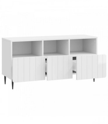 vidaXL TV Cabinet High Gloss White 102 x 34.5 x 50 cm Engineered Wood — V0672158307