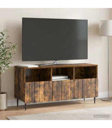 vidaXL TV Cabinet Smoked Oak 102 x 34.5 x 50 cm Engineered Wood — V0672158308