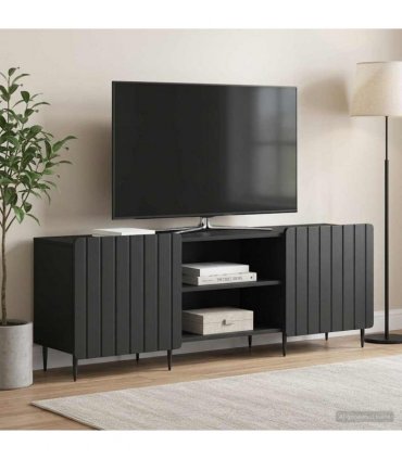 vidaXL TV Cabinet Black 150 x 31 x 52 cm Engineered Wood