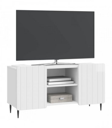 vidaXL TV Cabinet High Gloss White 102 x 34.5 x 52 cm Engineered Wood