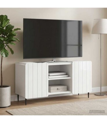 vidaXL TV Cabinet High Gloss White 102 x 34.5 x 52 cm Engineered Wood