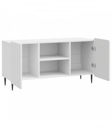 vidaXL TV Cabinet High Gloss White 102 x 34.5 x 52 cm Engineered Wood