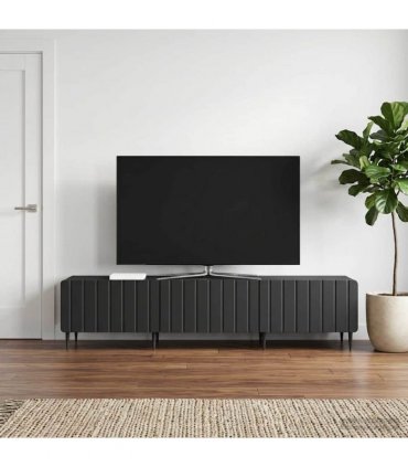 vidaXL TV Cabinet with Drawer Black 147 x 34.5 x 32 cm Engineered Wood