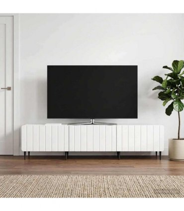 vidaXL TV Cabinet High Gloss White 147 x 34.5 x 32 cm Engineered Wood