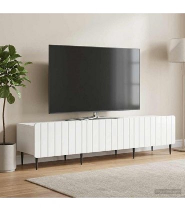 vidaXL TV Cabinet High Gloss White 147 x 34.5 x 32 cm Engineered Wood