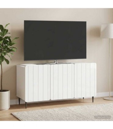 vidaXL TV Cabinet High Gloss White 99 x 34.5 x 52 cm Engineered Wood