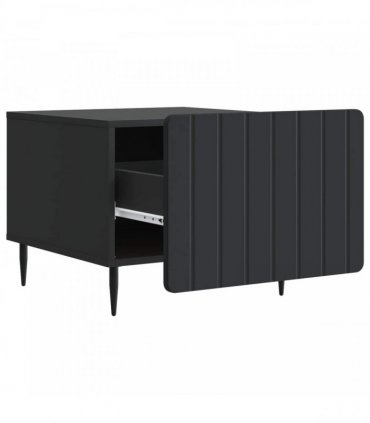 vidaXL Coffee Table with Drawer Black 49 x 50 x 42 cm Engineered Wood