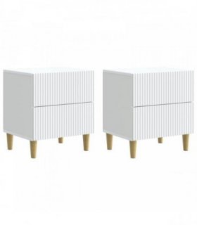 vidaXL Bedside Cabinet 2 pcs White 43 x 34.5 x 48 cm Engineered Wood — V0672158350