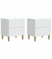 vidaXL Bedside Cabinet 2 pcs White 43 x 34.5 x 48 cm Engineered Wood — V0672158350