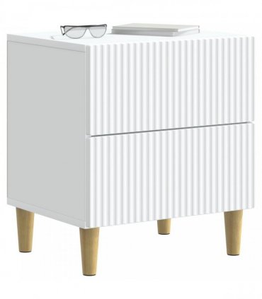 vidaXL Bedside Cabinet 2 pcs White 43 x 34.5 x 48 cm Engineered Wood — V0672158350