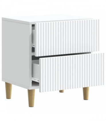vidaXL Bedside Cabinet 2 pcs White 43 x 34.5 x 48 cm Engineered Wood — V0672158350