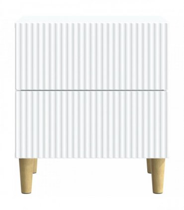 vidaXL Bedside Cabinet 2 pcs White 43 x 34.5 x 48 cm Engineered Wood — V0672158350