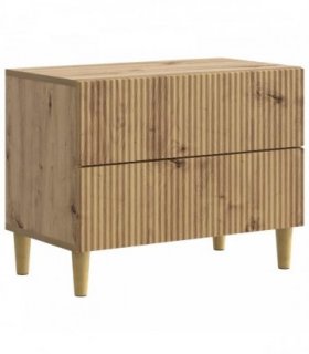 vidaXL Bedside Cabinet Artisan Oak 62 x 34.5 x 48 cm Engineered Wood — V0672158352