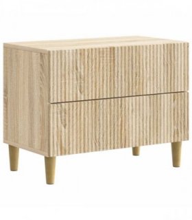 vidaXL Bedside Cabinet Sonoma Oak 62 x 34.5 x 48 cm Engineered Wood — V0672158353