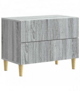 vidaXL Bedside Cabinet Grey Sonoma 62 x 34.5 x 48 cm Engineered Wood — V0672158354
