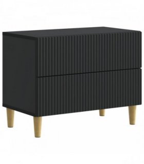 vidaXL Bedside Cabinet Black 62 x 34.5 x 48 cm Engineered Wood — V0672158355