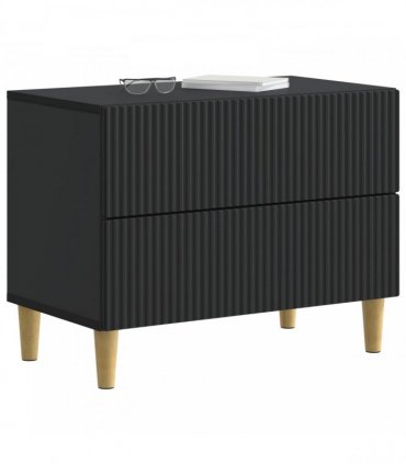 vidaXL Bedside Cabinet Black 62 x 34.5 x 48 cm Engineered Wood — V0672158355