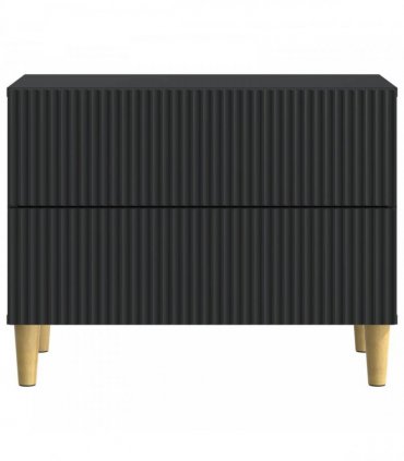 vidaXL Bedside Cabinet Black 62 x 34.5 x 48 cm Engineered Wood — V0672158355