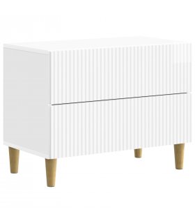 vidaXL Bedside Cabinet with Drawer High Gloss White 62 x 34.5 x 48 cm — V0672158356