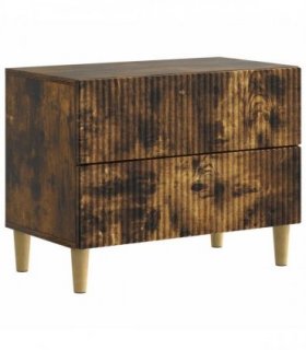 vidaXL Bedside Cabinet Smoked Oak 62 x 34.5 x 48 cm Engineered Wood — V0672158357