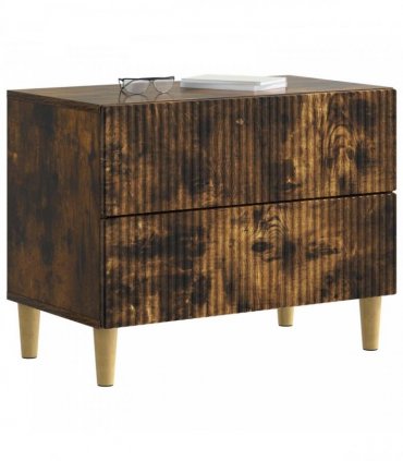 vidaXL Bedside Cabinet Smoked Oak 62 x 34.5 x 48 cm Engineered Wood — V0672158357