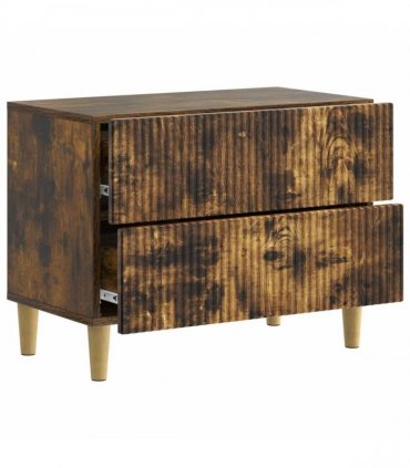 vidaXL Bedside Cabinet Smoked Oak 62 x 34.5 x 48 cm Engineered Wood — V0672158357