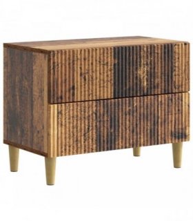 vidaXL Bedside Cabinet Old Wood 62 x 34.5 x 48 cm Engineered Wood — V0672158358