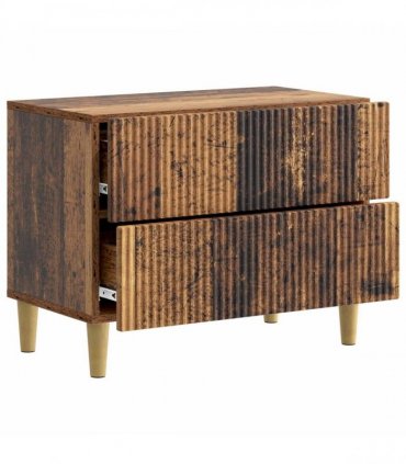 vidaXL Bedside Cabinet Old Wood 62 x 34.5 x 48 cm Engineered Wood — V0672158358