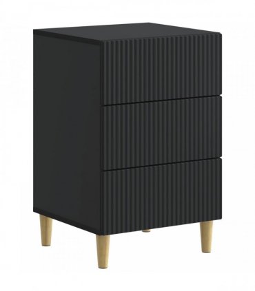 vidaXL Bedside Cabinet Black 43 x 41 x 66.5 cm Engineered Wood — V0672158359