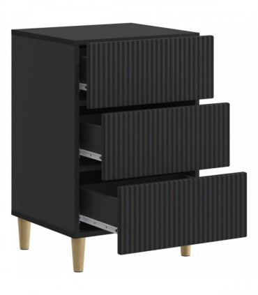 vidaXL Bedside Cabinet Black 43 x 41 x 66.5 cm Engineered Wood — V0672158359