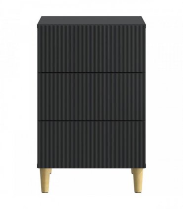 vidaXL Bedside Cabinet Black 43 x 41 x 66.5 cm Engineered Wood — V0672158359