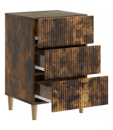 vidaXL Bedside Cabinet Smoked Oak 43 x 41 x 66.5 cm Engineered Wood — V0672158360