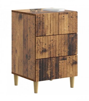 vidaXL Bedside Cabinet Old Wood 43 x 41 x 66.5 cm Engineered Wood — V0672158364