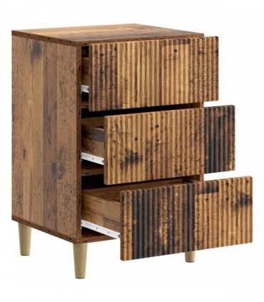 vidaXL Bedside Cabinet Old Wood 43 x 41 x 66.5 cm Engineered Wood — V0672158364