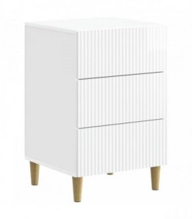 vidaXL Bedside Cabinet with Drawer High Gloss White 43 x 41 x 66.5 cm — V0672158366