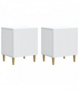 vidaXL Bedside Cabinet 2 pcs White 43 x 34.5 x 50 cm Engineered Wood — V0672158367