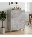 vidaXL Sideboard Concrete Grey 66 x 34.5 x 90 cm Engineered Wood — V0672158368