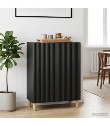 vidaXL Sideboard Black 66 x 34.5 x 90 cm Engineered Wood — V0672158370