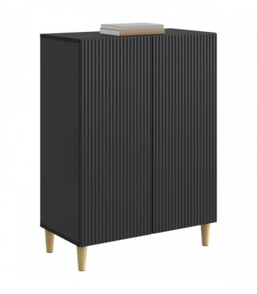 vidaXL Sideboard Black 66 x 34.5 x 90 cm Engineered Wood — V0672158370