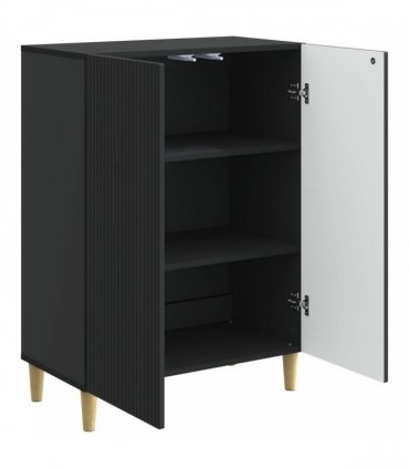 vidaXL Sideboard Black 66 x 34.5 x 90 cm Engineered Wood — V0672158370