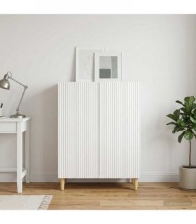 vidaXL Sideboard High Gloss White 66 x 34.5 x 90 cm Engineered Wood — V0672158374