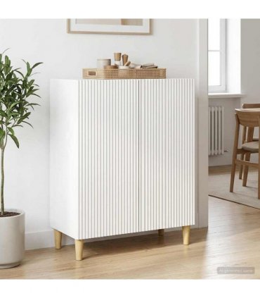 vidaXL Sideboard High Gloss White 66 x 34.5 x 90 cm Engineered Wood — V0672158374