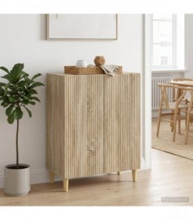 vidaXL Sideboard Sonoma Oak 66 x 34.5 x 90 cm Engineered Wood — V0672158375