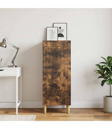 vidaXL Sideboard Smoked Oak 33 x 34.5 x 90 cm Engineered Wood — V0672158376