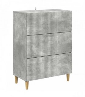vidaXL Drawer Cabinet Concrete Grey 66 x 34.5 x 90 cm Engineered Wood — V0672158384