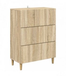 vidaXL Drawer Cabinet Sonoma Oak 66 x 34.5 x 90 cm Engineered Wood — V0672158385